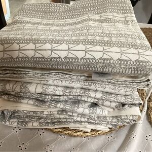 West Elm Natural Echo Print Curtain